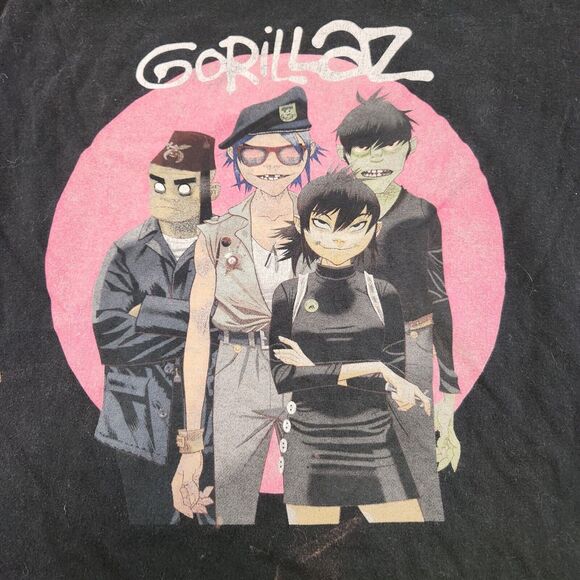VTG Y2K 2000s Gorillaz Mens‎ L Large Music Band Concert Tour Graphic T Shirt - Picture 6 of 12